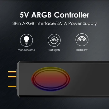 Източник на захранване 5V ARGB Контролер SATA Pin Лесно преносими леки приспособления за корпуса Вентилатор led лента охладител за вода