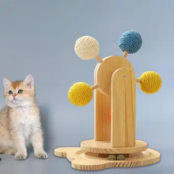 Интерактивна играчка-пъзел за котки, износоустойчиви аксесоари за домашни любимци, за кученце, коте, топка за царапания котки на стойка