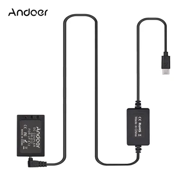 Кабел Andoer PD USB Type-C към соединителю dc DR-E12 Dummy Батерия LP-E12 за фотоапарати Canon EOS M2 M10 M50 M100 M200