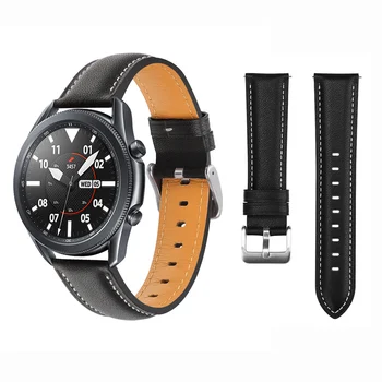 Кожена каишка за Samsung Galaxy Watch 3 45 мм 41 мм, официален кожена каишка за часовник Galaxy Watch 45 мм 41 мм, класическа обтегач