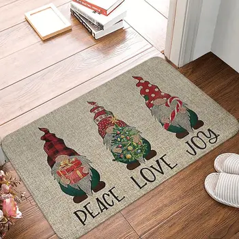 Коледно килимче за баня с Дядо Коледа, добре Дошли, мека подложка, за да влезете, за украса на хола, килим на пода, врата на мат, мат за баня