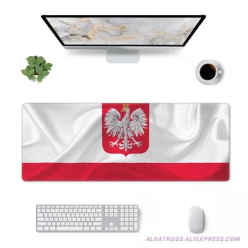 Копринен флаг на Полша, Полски флаг, игрална подложка за мишка с гумени прошитыми ръбове, Подложка за мишка от 31,5 