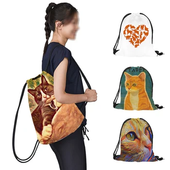 Лятна спортна чанта с абстрактни принтом котка, спортна чанта на съвсем малък, градинска чанта, раница за тренировки, чанти за плуване, фитнес, мека корица