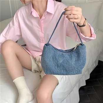 Марка дизайнерски дънкови дамски чанта през рамо, ежедневна чанта през рамо, чанта-скитник, тенденция 2023 година