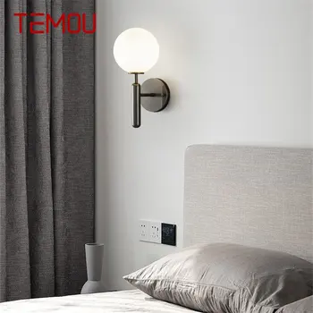 Модерен класически месинг, с монтиран на стената лампа TEMOU LED Simply Creative Sconce Осветление за дома спални