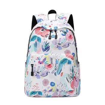 Модерен раница, найлонов женски раница, чанта на рамото с флорални принтом, новата училищна чанта за момичета, училищни наметало, дамски