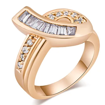 Модни Пръстени от австрийския кристал, Златен пръстен с бантиком на пръст, Годежни Пръстени с Кубическим цирконием за Жени, на Едро, Новост
