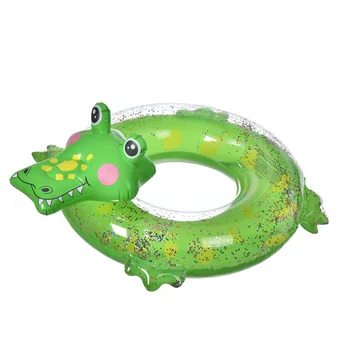 Надувное пръстен за плуване от крокодилска кожа, пръстен за плуване, детски преносим спасителен пояс за подмишниците, удебелена надуваема плаващ околовръстен водна тръба