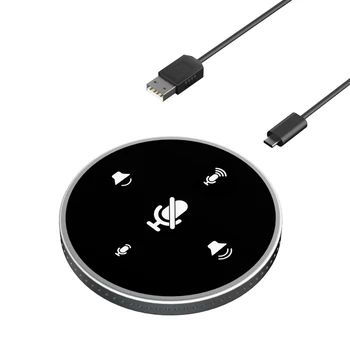 Настолен USB микрофон за конферентна връзка, вграден високоговорител, ненасочено кондензаторен микрофон за КОМПЮТЪРА, plug на 360 °