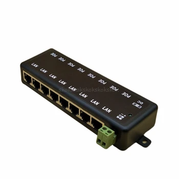 Нов Инжектор POE с 8 порта POE-Сплитер за POE Мрежова камера за Видеонаблюдение Power Over Ethernet IEEE802.3af Au13 19 Droship