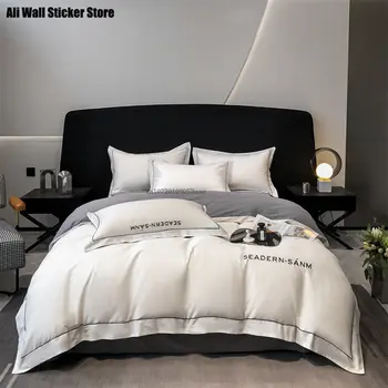 Нов Лесен комплект спално бельо от 100% памук, Луксозен, удобен комплект кралски пододеяльников, висококачествено вышитое стеганое одеяло, комплект с чаршафите