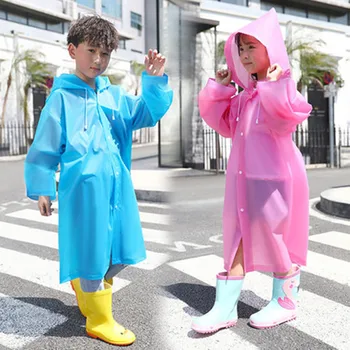 Нов модерен детски дъждобран от ЕВА, водоустойчив многократна употреба сгъсти дъждобран за деца, водоустойчив дождевальный костюм