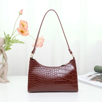 Нова ежедневни дамски чанта-тоут в ретро стил, с модерна елегантна чанта за пазаруване, чанта от изкуствена кожа с петна 