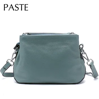 Нова Елегантна дамска чанта за през рамото от телешка кожа на първия слой, светло зелено джобове с Мути, тенденция 2023, квадратна женствена чанта през рамо
