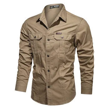 Нова мъжки ежедневни риза, мъжки горната риза 2020, военните памучни ризи, мъжка марка дрехи, риза за почивка, блуза, мъжки дрехи