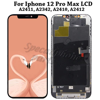 Оригинал За iPhone 12 Pro Max Подмяна на LCD дисплея A2411 A2342 A2410 A2412 Сензорен цифров преобразувател В Събирането на