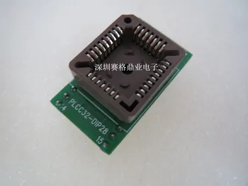 Оригинален ключ IC Тест седалка PLCC32 за DIP28 Записване програма PLCC32/DIP28 Socket Adapte