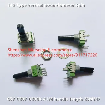 Оригинален Нов 100% 142 вертикален Тип 4-пинов потенциометър C5K C20K B200K A1M дължина дръжки 23 мм (switch)