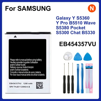Оригинална Батерия SAMSUNG EB454357VU 1200 mah За Samsung Galaxy Y S5360 Y Pro B5510 Wave S5380 Pocket S5300 Chat B5330