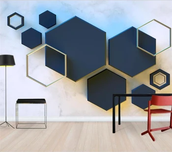 Потребителски тапети 3d стерео геометрична шестоъгълен мозайка срастване на фона на стената на хола спални ресторанта стенопис от папие-маше