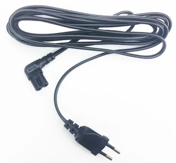 Правоъгълен захранващ кабел ac европейски стандарт на ЕС, 2-пинов щепсел за променлив ток е свързан с ъглов с вилица ориз. 8 C7 с дължина 3 м 1,5 м за PS4, телевизор, DVD и т.н.