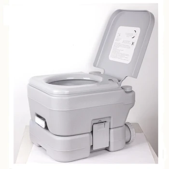 Преносим тоалетна обем 10 л, за болничния и за домашна употреба подвижна лесен за използване пластмасова тоалетна за баня