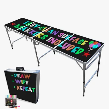 Сгъваема маса за партита с повърхност за сухо изтриване и маркери (8 фута, или 4 фута)