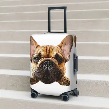 Симпатичен френски булдог калъф за куфара, защита от круиз с животните, полезен калъф за багаж