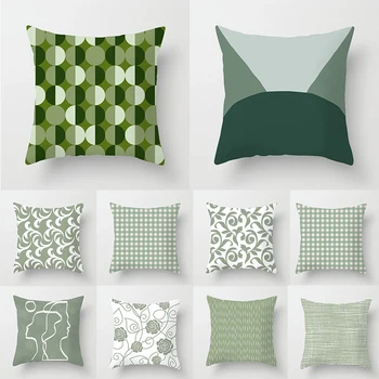Спалня, хол, украса на дивана, калъфка с преговарящите, минималистичная геометрична калъфка за възглавница, калъфка с мятно-зелен принтом