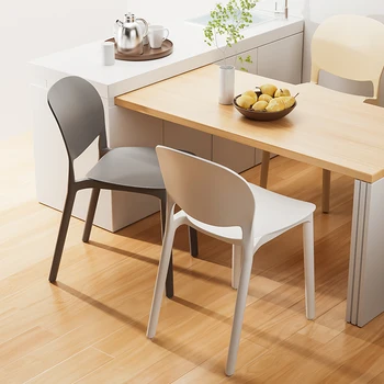Столове в италиански стил с облегалка, Модерен минималистичные ергономични столове за почивка, Луксозна пластмасови мебели за дома El Hogar