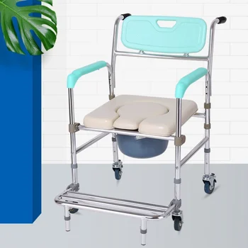 Удобен стол за баня в помещението Многофункционален Стол за къпане Регулиране на височината на Столче за тоалетна Произведено ролка Столче за душ