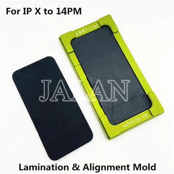 Форма за ламиниране и изравняване 2 в 1 за iPhone X до 14 Pro Max, актуализация на екрана на дисплея, ремонт на LCD стъкло, ламинат ЗЗД, зелена форма