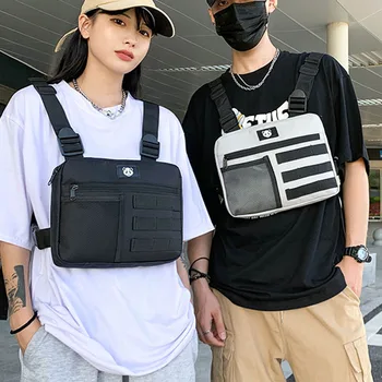 Функционална тактическа нагрудная чанта, Модерен Жилетка в стил хип-хоп, градинска дрехи, Чанти 2021, нова поясная чанта, Унисекс, черен нагрудная чанта, портфейл