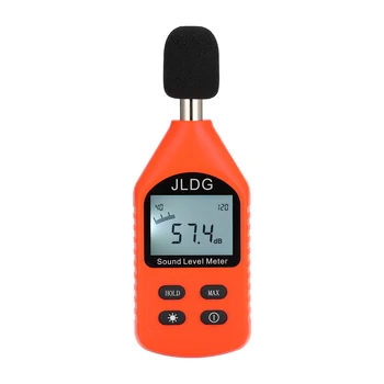 Цифров детектор на шума JD-105, мини-лесно прецизно устройство за контрол на децибела, Измерване на нивото на звука с LCD подсветка