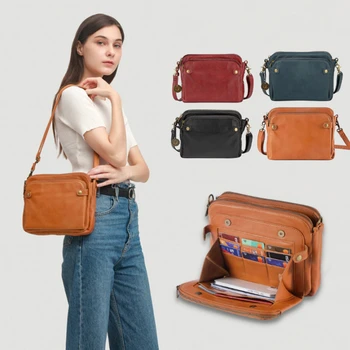 Чанта през рамо от Изкуствена кожа, Дамски Однотонная Чанта с цип, Дамски Модерна Чанта За Отдих