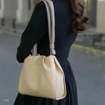 Чанти за жени 2023, Нови Висококачествени чанти през рамо, модерен текстурная чанта-кофа, луксозен дизайнерски дамски чанти-тоут от естествена кожа