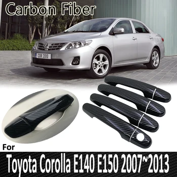 Черно Въглеродни влакна за Toyota Corolla E140 E150 2007 2008 2009 2010 2011 2012 2013 Стикер на капака на дръжката на вратата, автомобилни Аксесоари